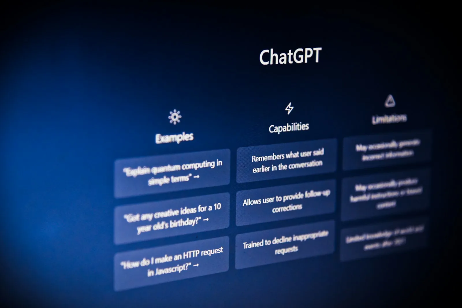 ChatGPT AI assistant on a screen